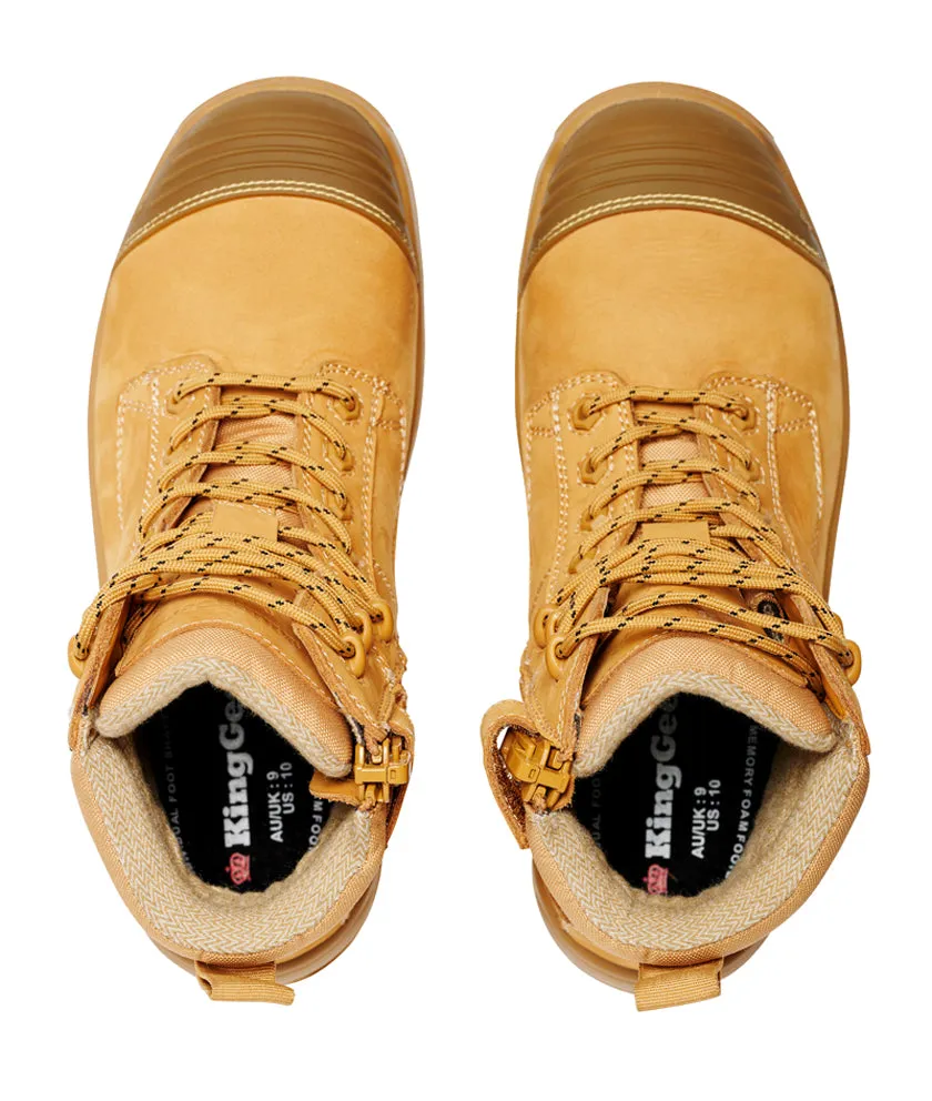 KingGee Men's Comfortmax 6 EH Zip Sided Boots - Wheat