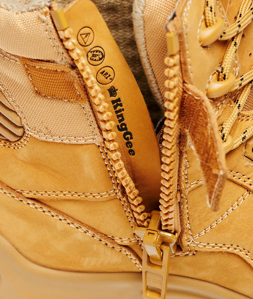KingGee Men's Comfortmax 6 EH Zip Sided Boots - Wheat