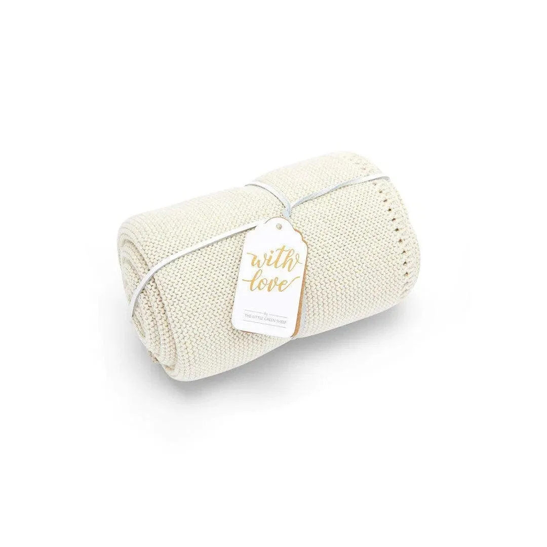 Little Green Sheep Organic Cellular Blanket - Linen