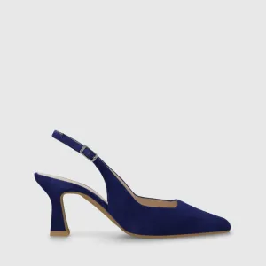 Lodi - Juco Blue Kitten Heel Slingback