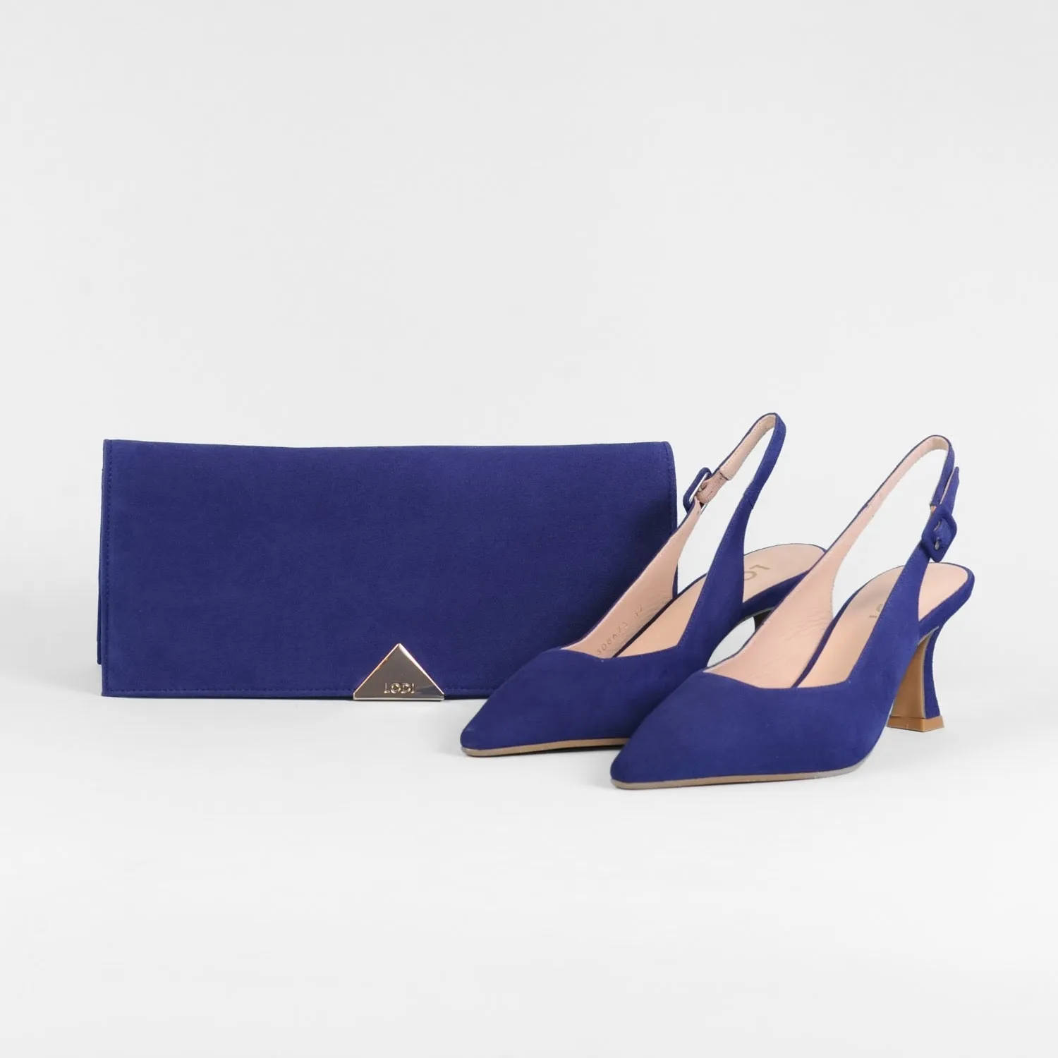 Lodi - Juco Blue Kitten Heel Slingback