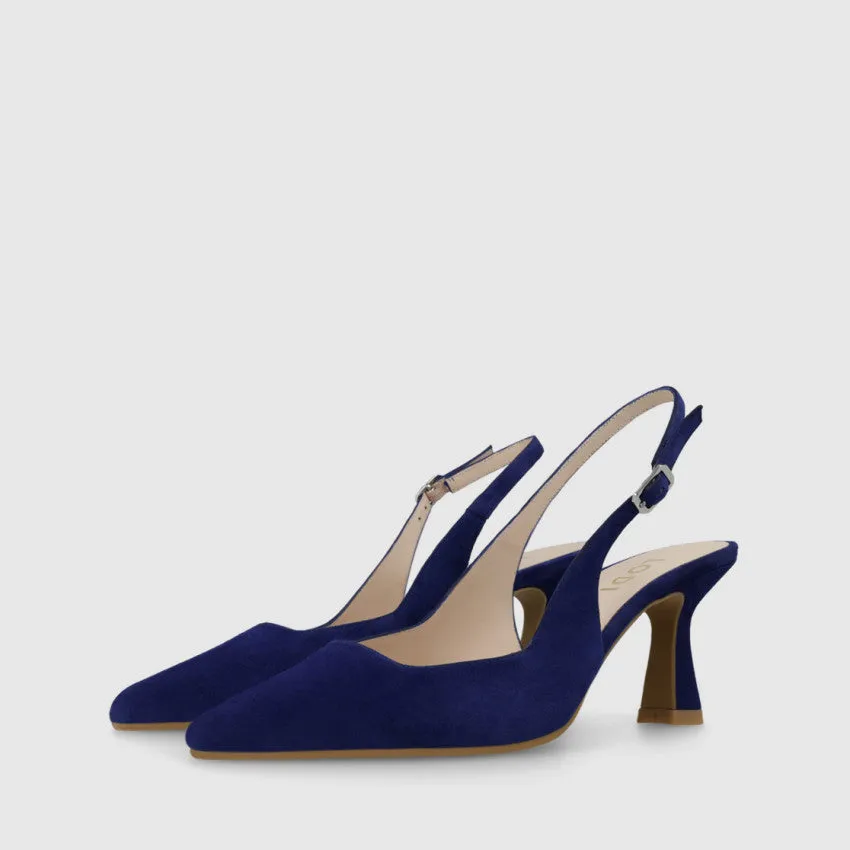 Lodi - Juco Blue Kitten Heel Slingback
