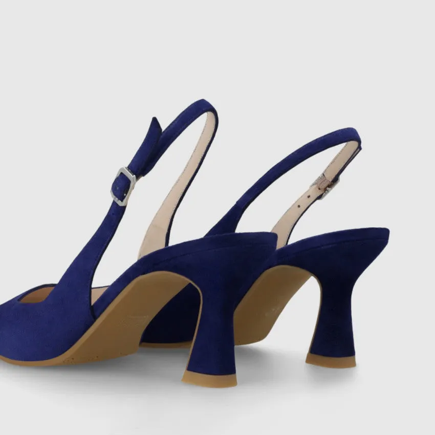 Lodi - Juco Blue Kitten Heel Slingback