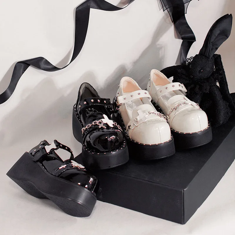 Lolita Sweet Cool Punk Goth Shoes LS0394