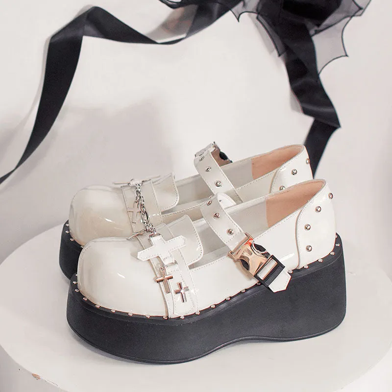 Lolita Sweet Cool Punk Goth Shoes LS0394