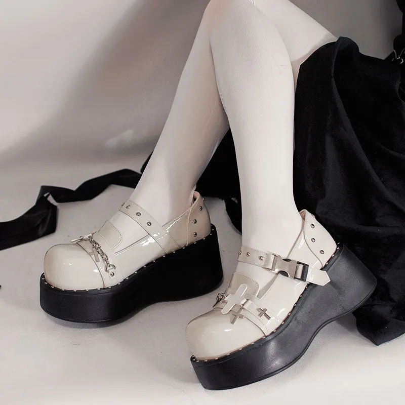 Lolita Sweet Cool Punk Goth Shoes LS0394
