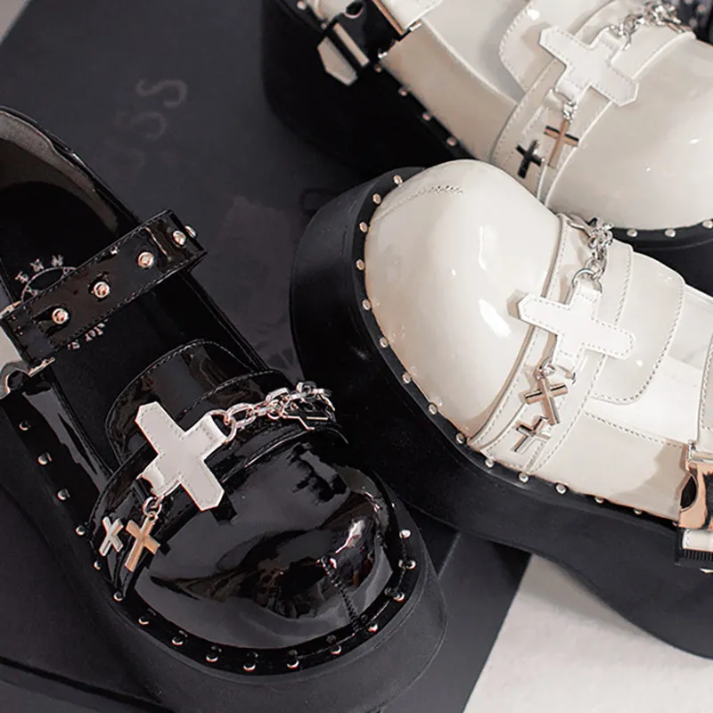 Lolita Sweet Cool Punk Goth Shoes LS0394
