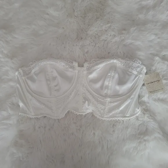 💖LOTS OF LUV LACE STRAPLESS UNDERWIRE BUSTIER BRALETTE SIZE XL