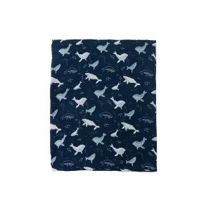 Loulou Lollipop Muslin Swaddle Blanket - Whales