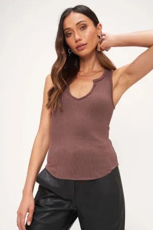 Madly Rib Notch Tank - French Roast
