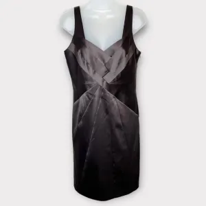 MAX AND CLEO chocolate brown satin sheath dress party cocktail fall | size 10
