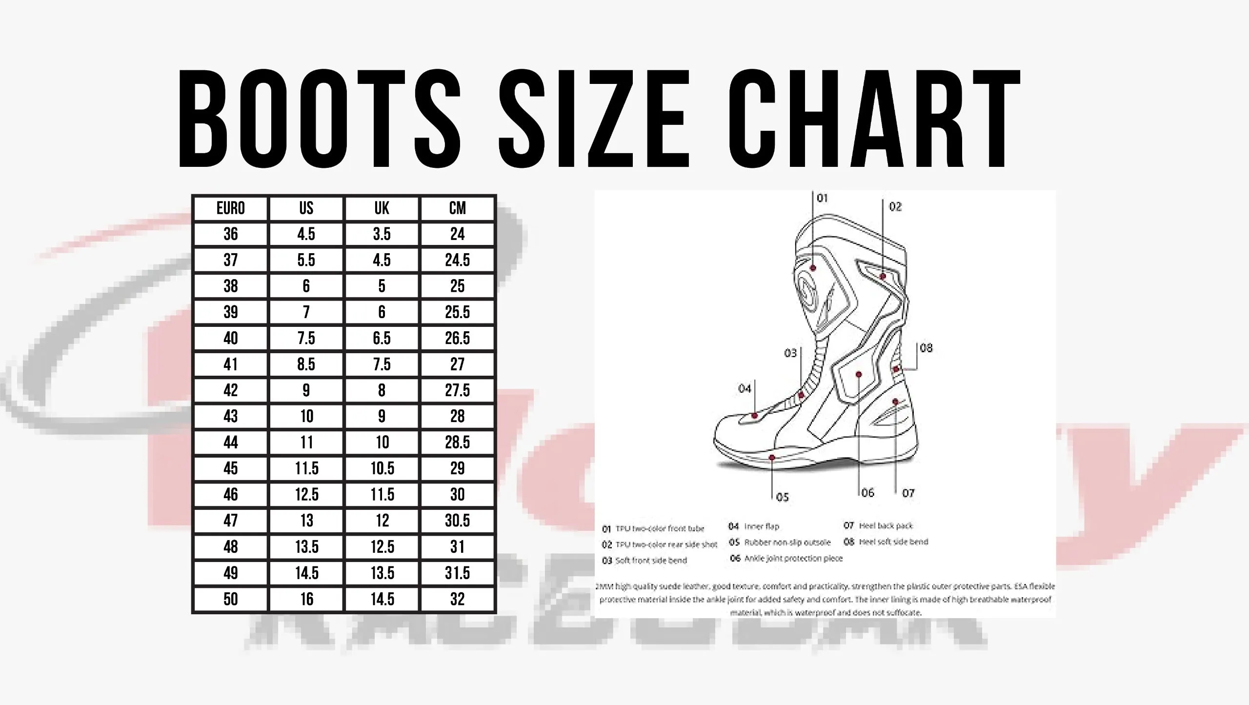 Mens Motorbike Motorcycle Racing Leather Sport Shoes Boots