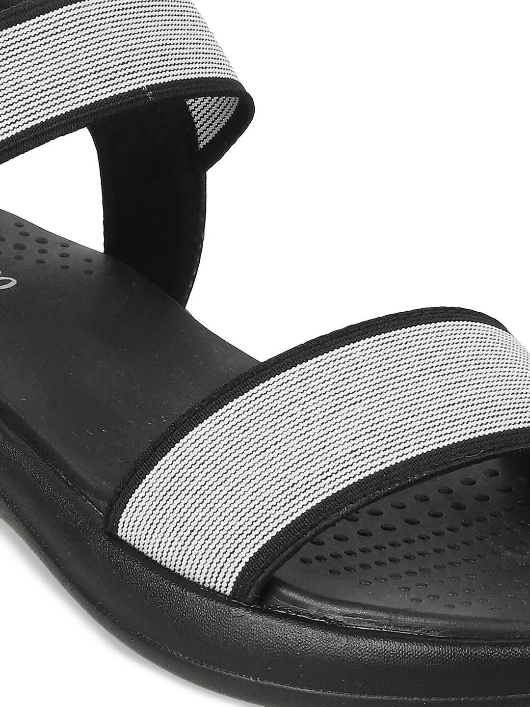 Metro Woven Design Comfort Heels With Backstrap
