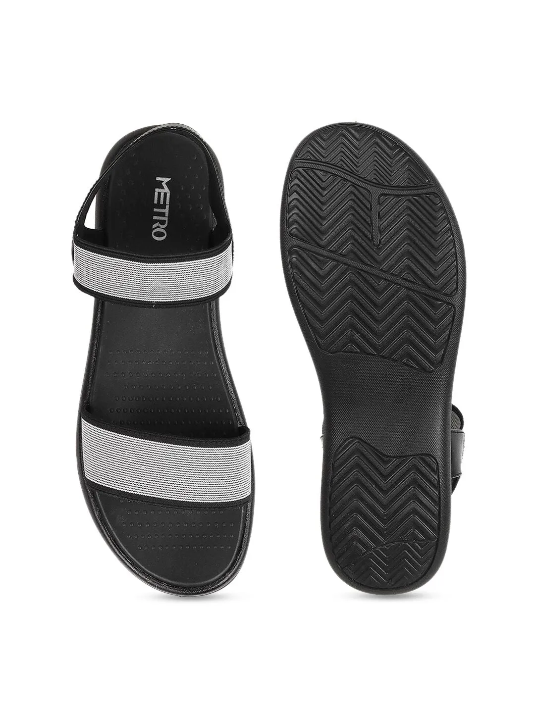 Metro Woven Design Comfort Heels With Backstrap