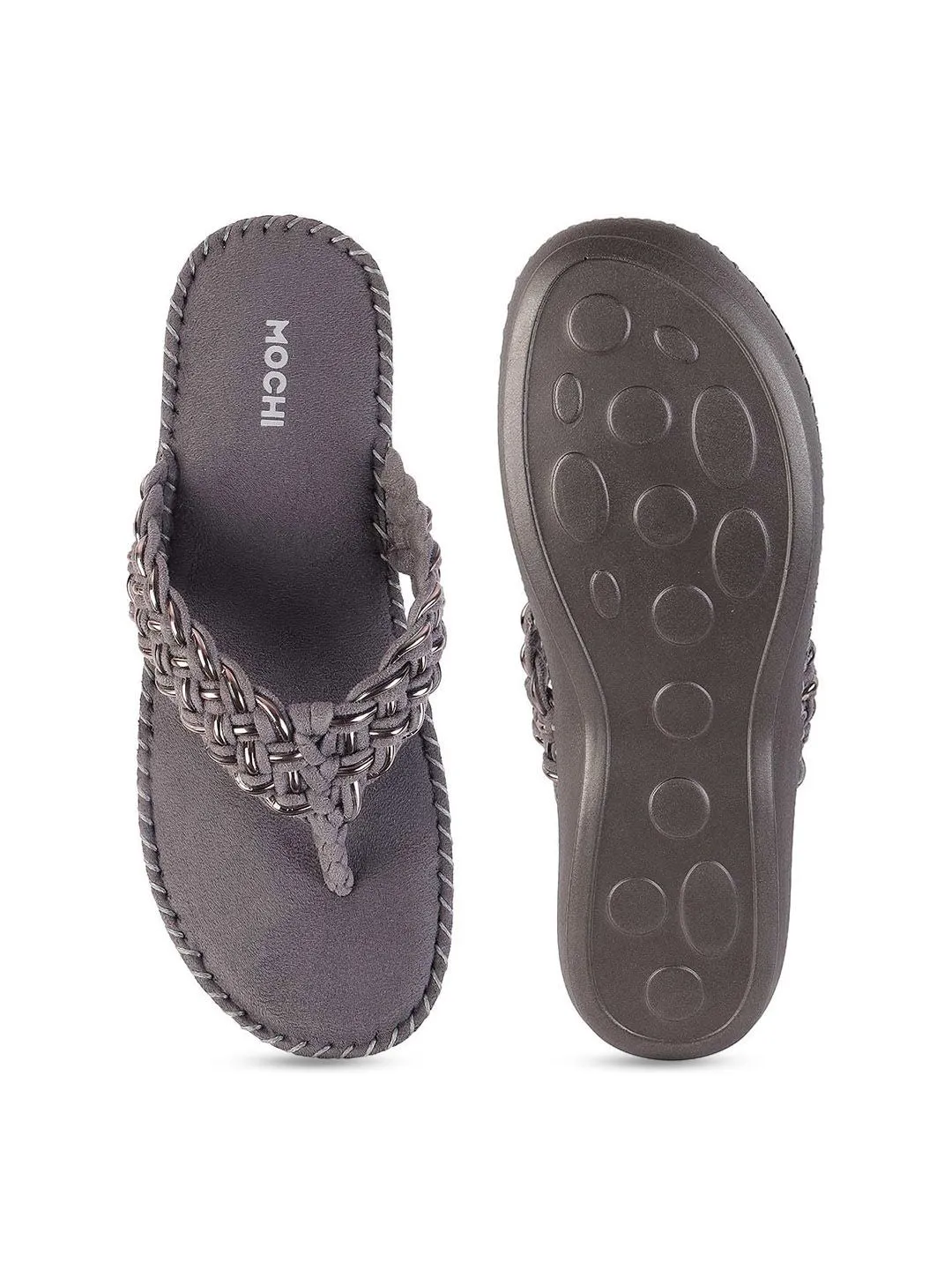 Mochi Embellished Open Toe Comfort Heels