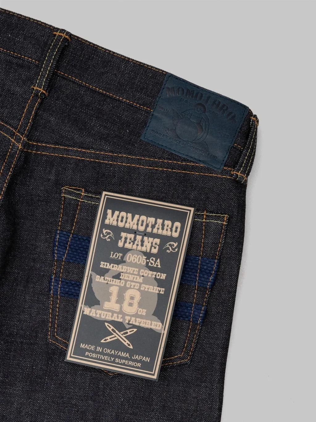 Momotaro 0605-SA 18oz Natural Tapered Sashiko GTB