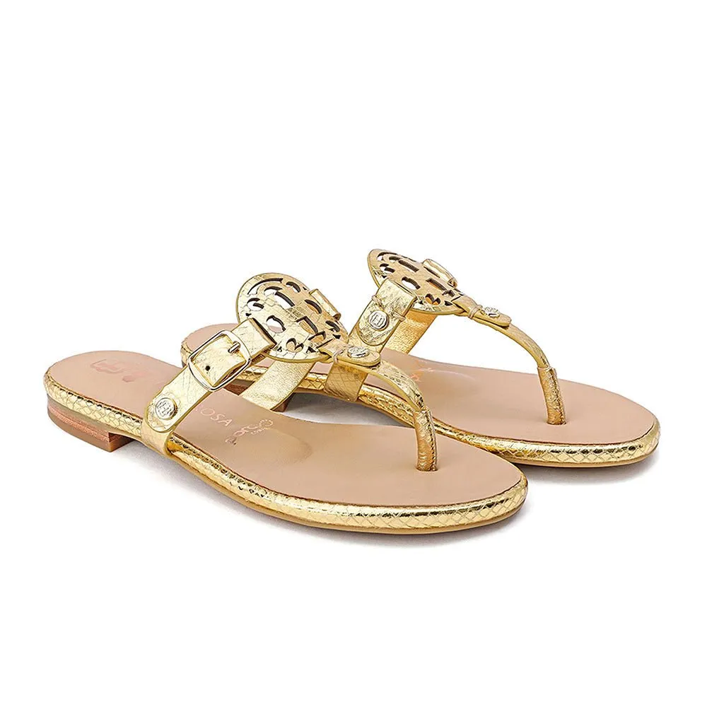 Moonraker Supah Gold Leather Sandal