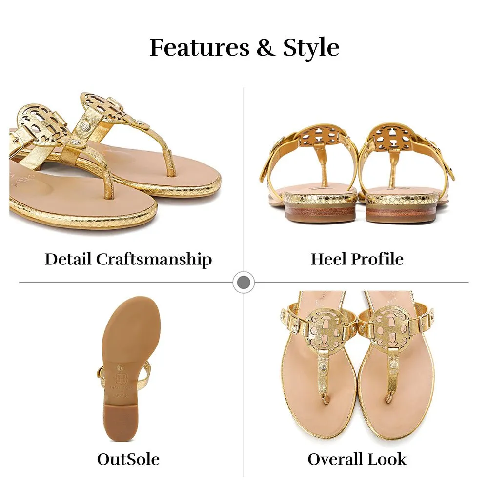 Moonraker Supah Gold Leather Sandal