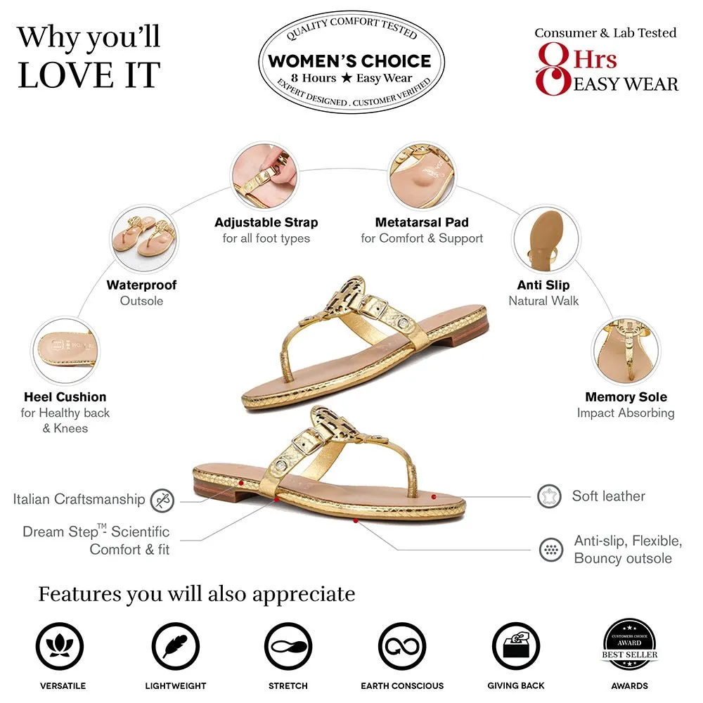 Moonraker Supah Gold Leather Sandal