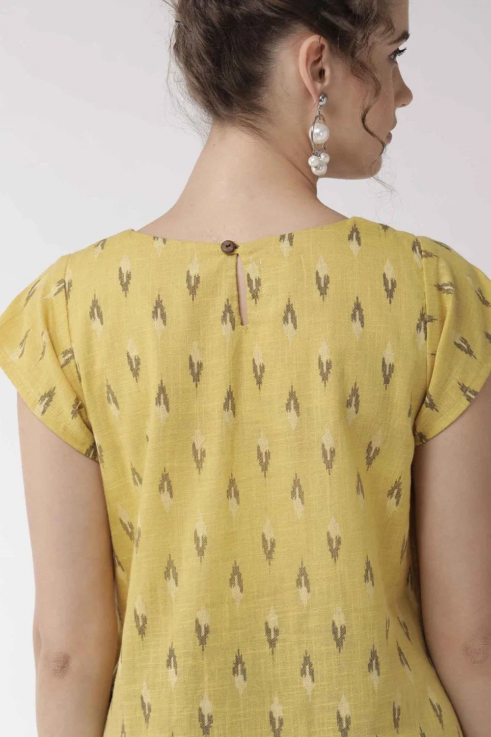 Mustard Cape Sleeve Dress