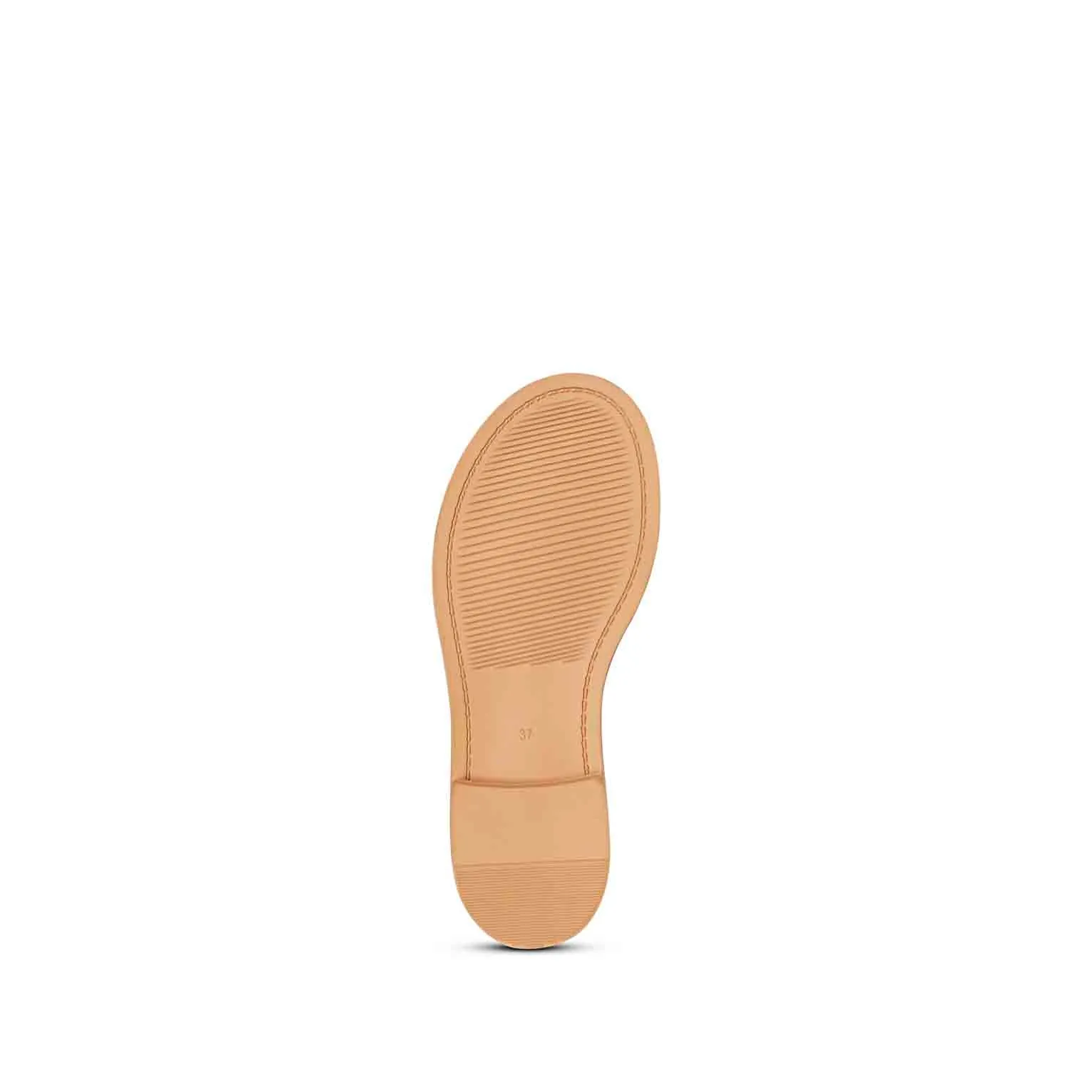 Nala White Leather Flat Sandals