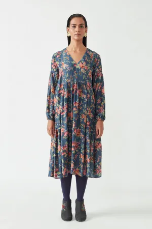 Navy Helen Printed Dress
