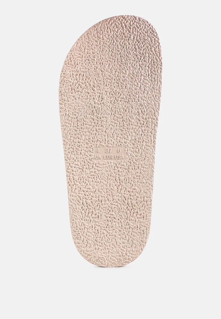 Onyx Metal Chain Slider Flats By Ruw