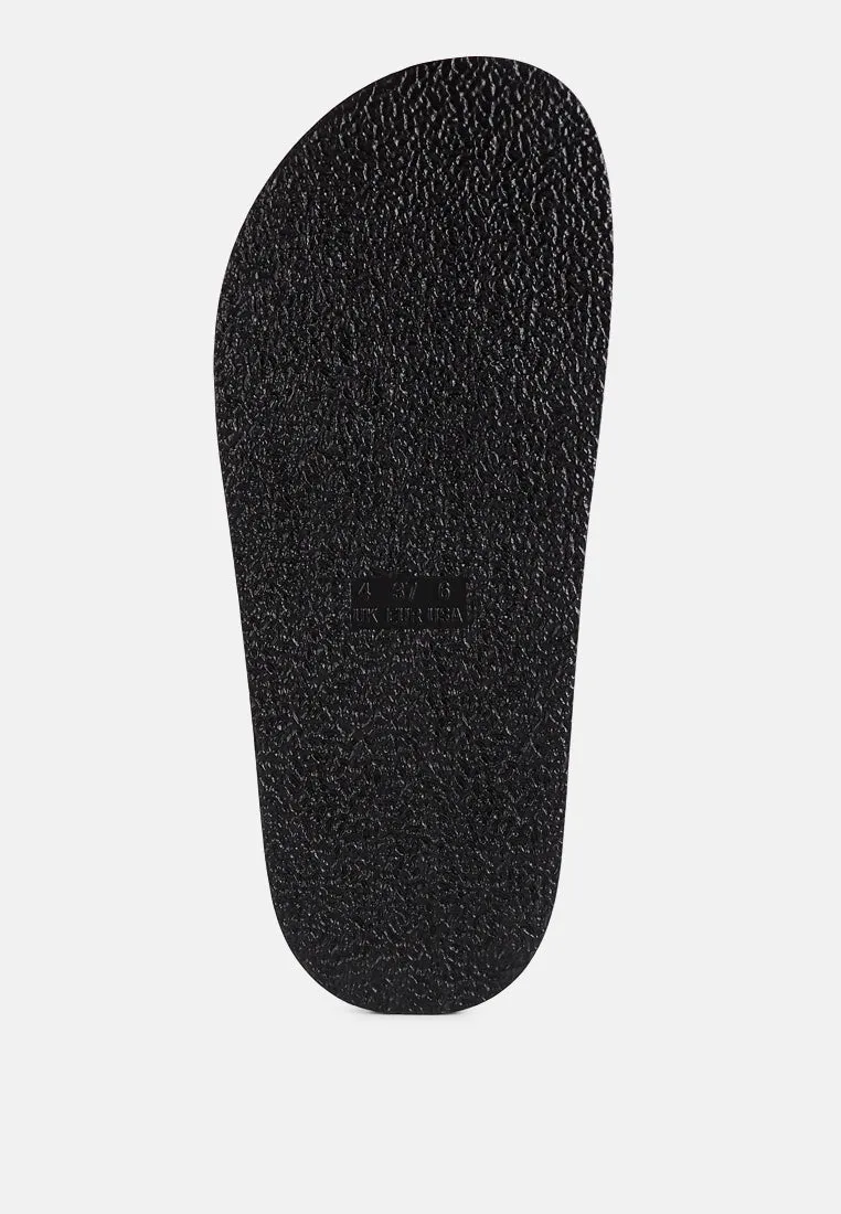 Onyx Metal Chain Slider Flats By Ruw