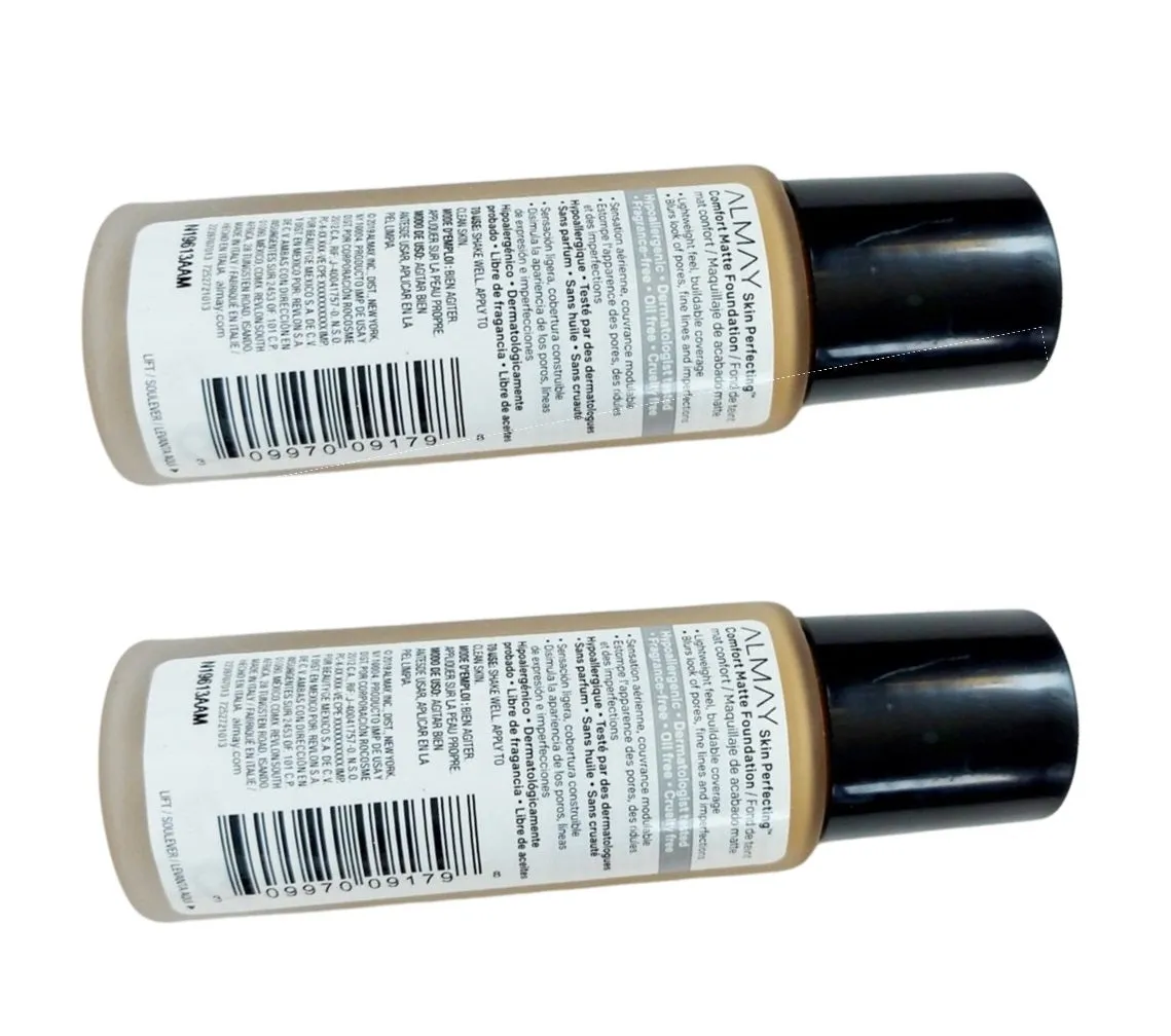 Pack of 2 Almay Skin Perfecting Comfort Matte Foundation, Warm Cashew 220