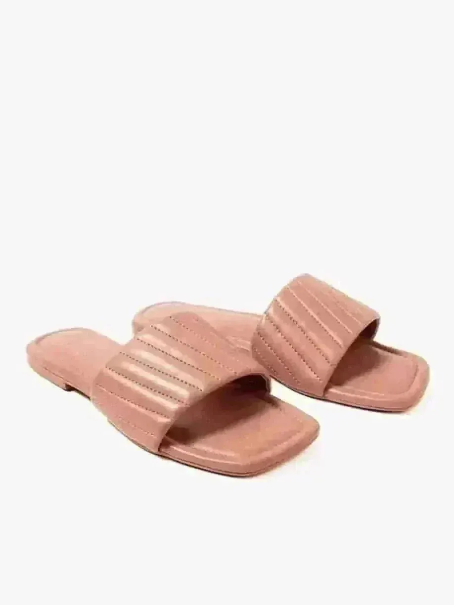 Peachy Furrowed Flats
