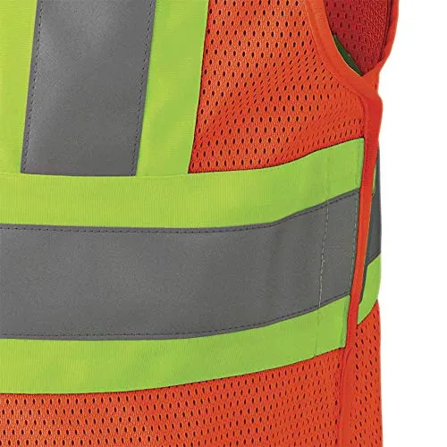 Pioneer FR High Visibility Breathable Tear-Away Safety Vest, Adjustable Size, Orange