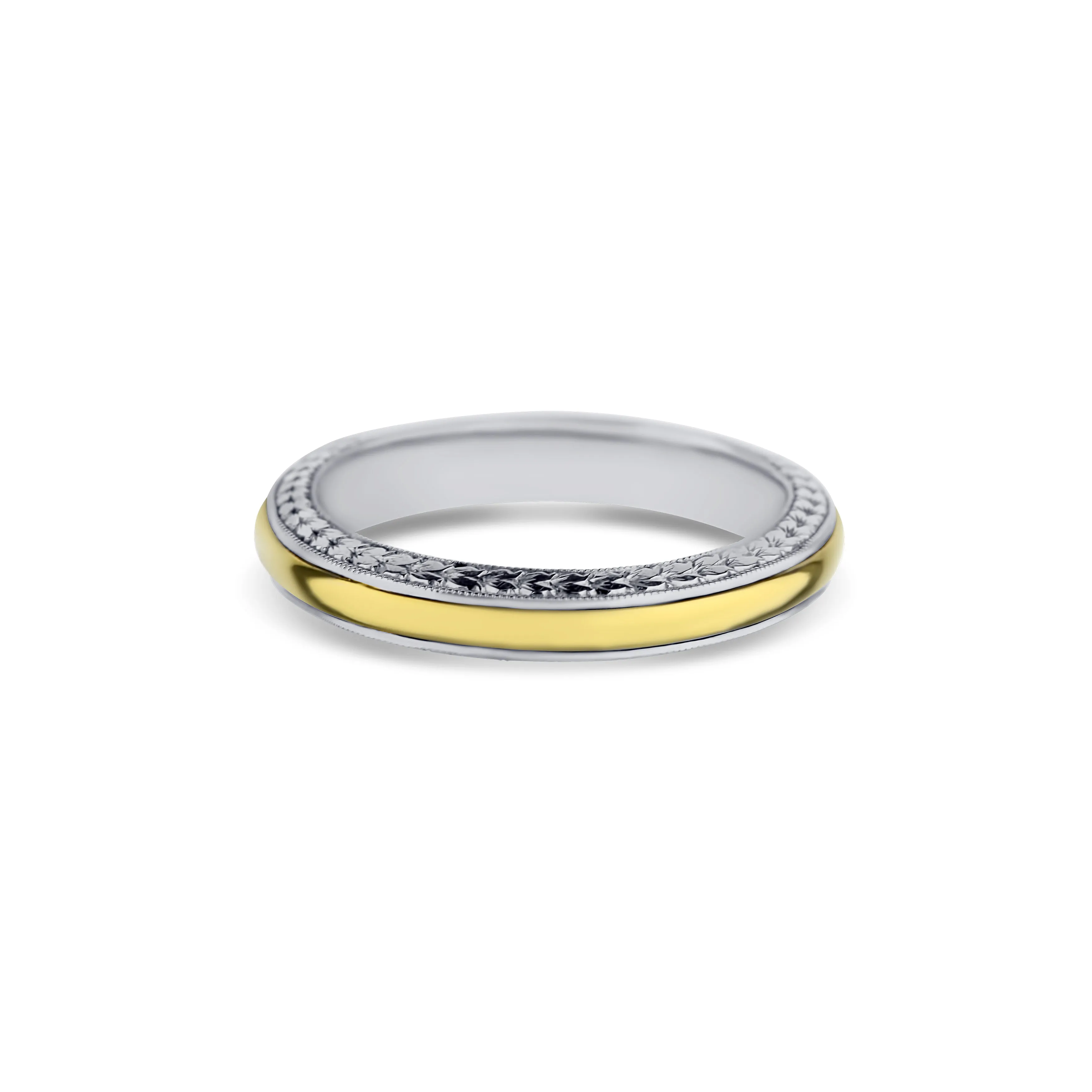 Platinum & 18K Two-Tone Yellow Gold Band