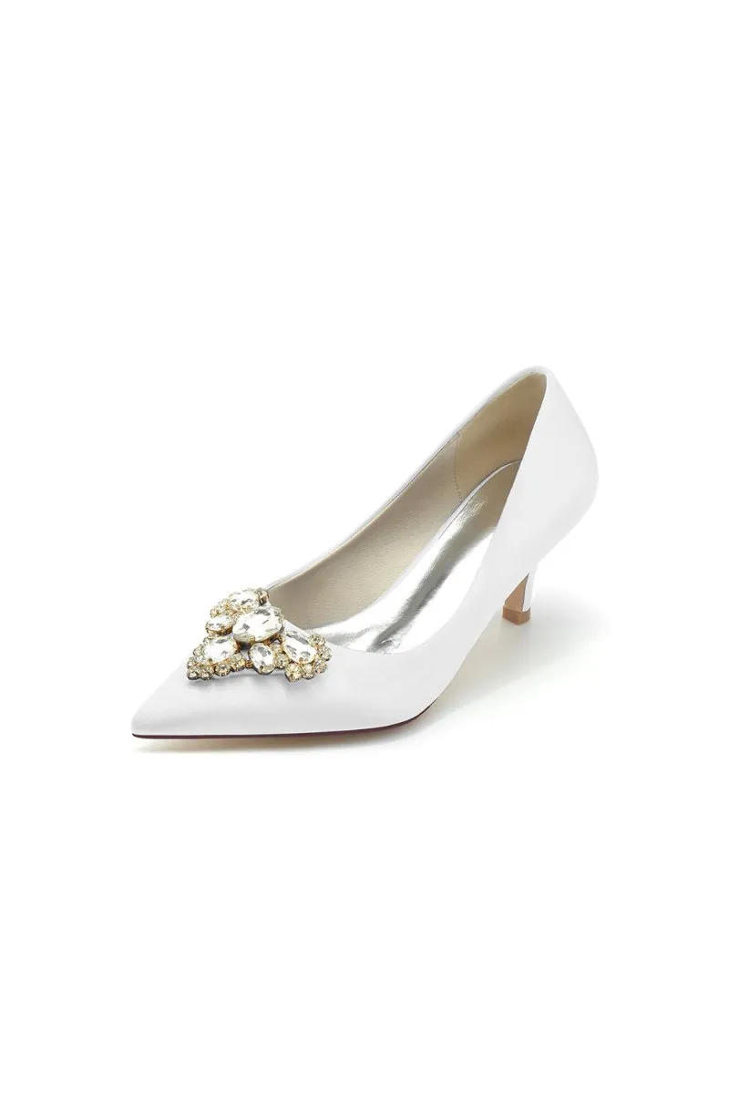 Pointed Toe Stiletto Heels with Rhinestone