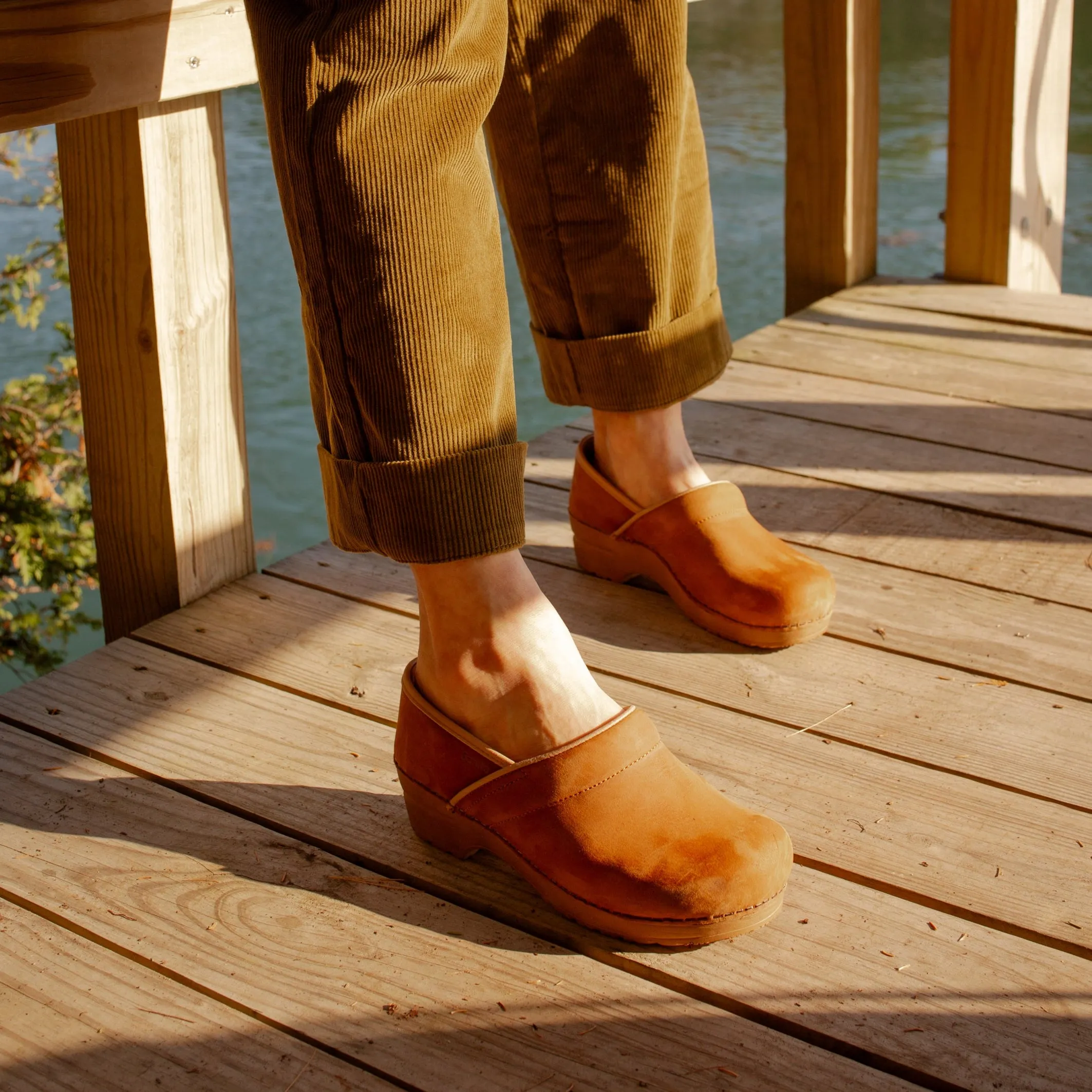 Pro. Oiled Leather Women's Clog in Cognac