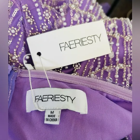 Purple Strapless Prom Dress by Faeriesty Size Medium New NWT