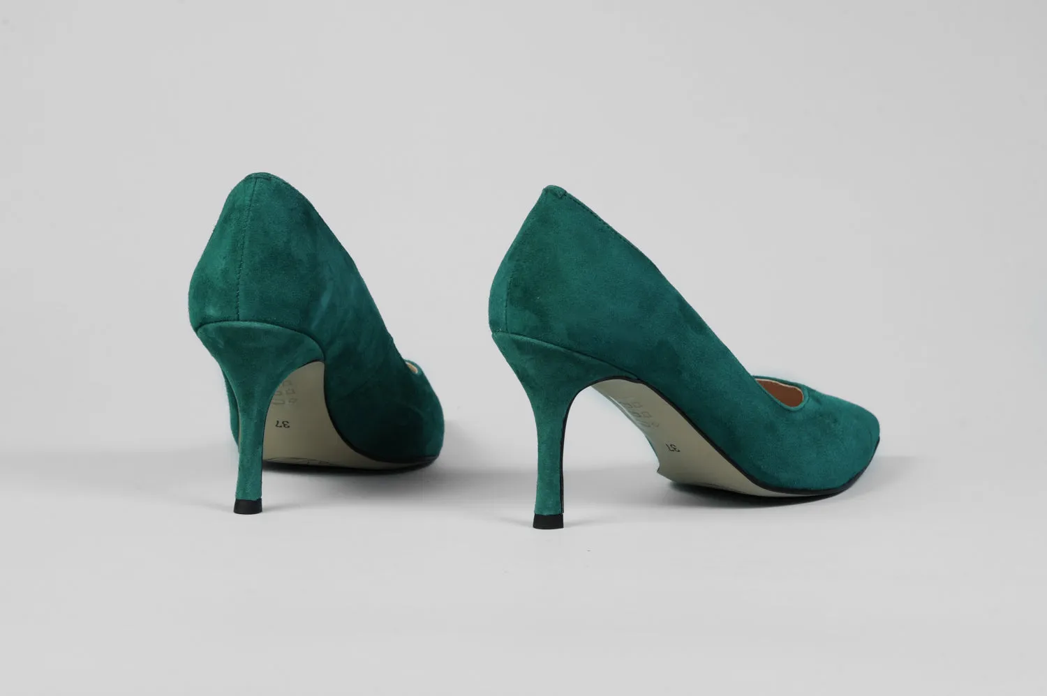 Rachels - Z6047 Green V Suede Court Shoe