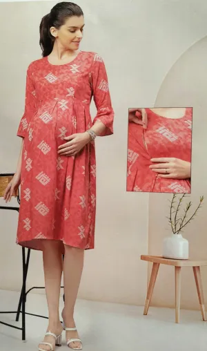 Rayon Maternity and feeding dress