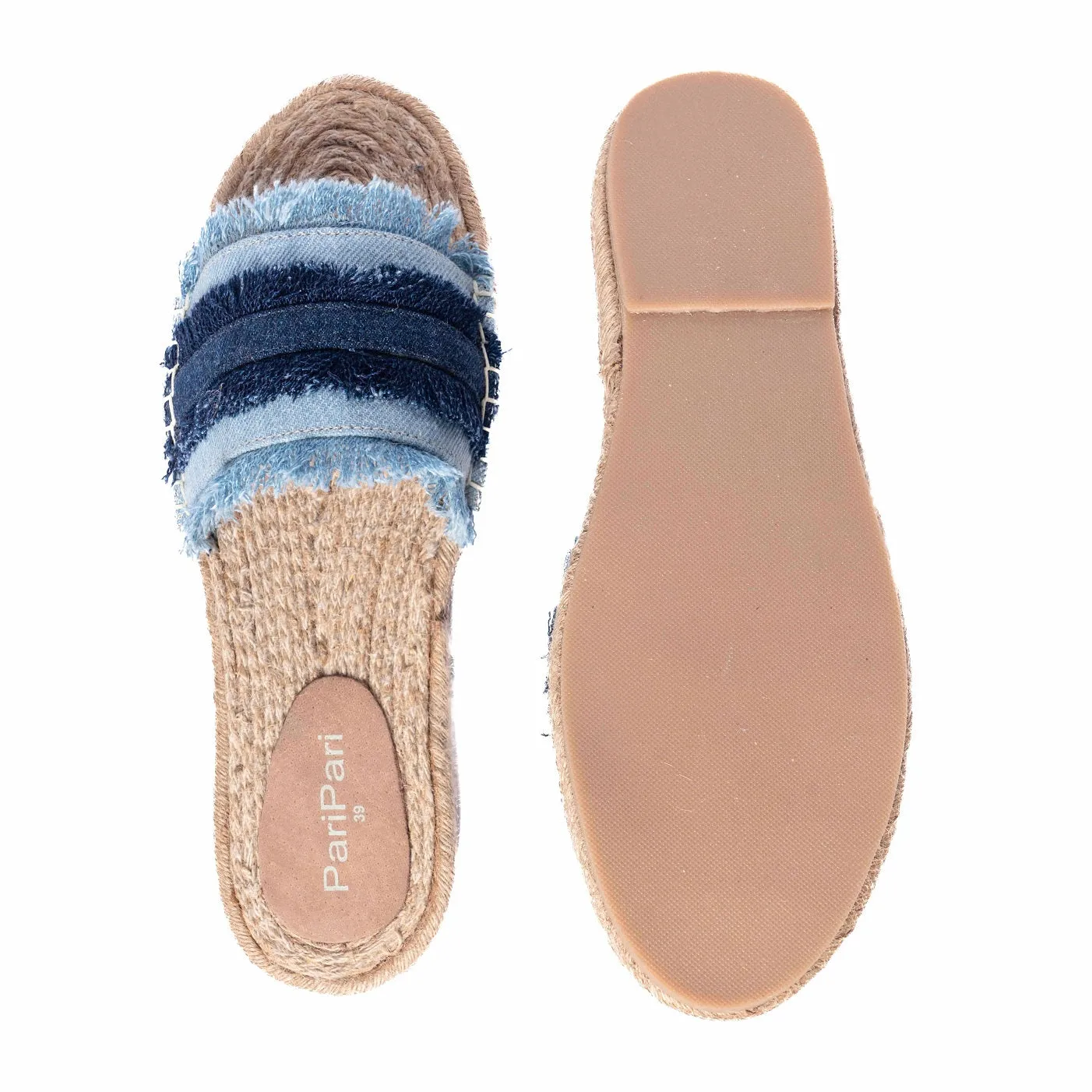 Saira Denim Sandals Flats