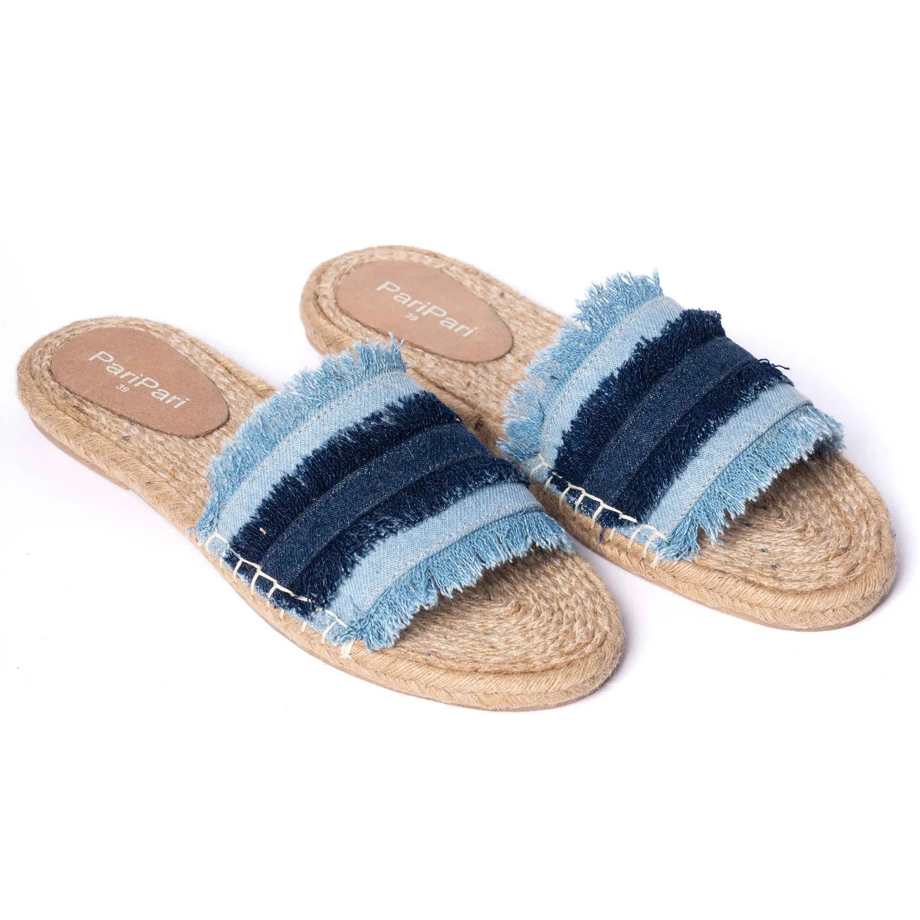 Saira Denim Sandals Flats