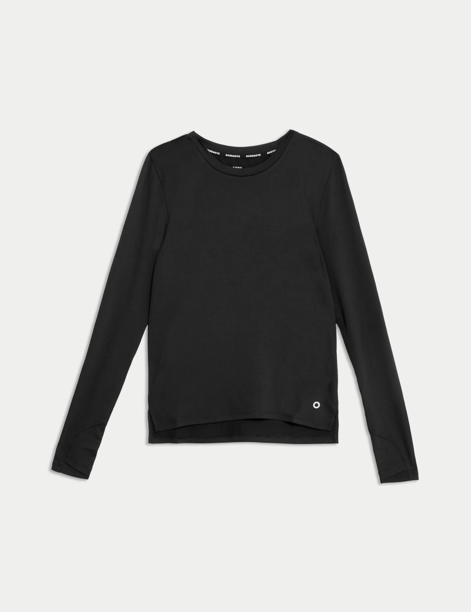 Scoop Neck Fitted Gym Top - Black