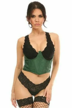Sexy Dark Green Brocade Open Cup Waist Cincher