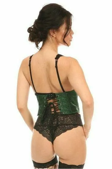 Sexy Dark Green Brocade Open Cup Waist Cincher