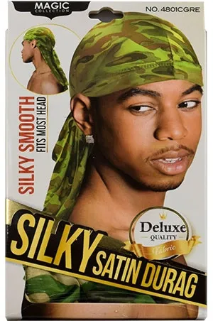 Silky satin Durag- Camo Green