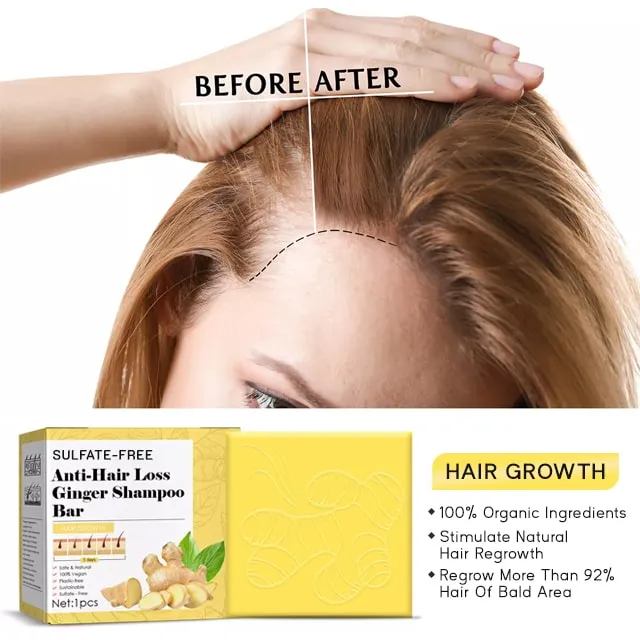 Sulfate-free Anti Hair Loss Ginger Shampoo Bar