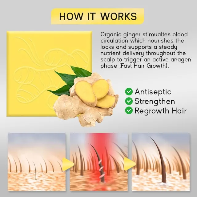 Sulfate-free Anti Hair Loss Ginger Shampoo Bar