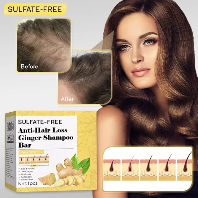 Sulfate-free Anti Hair Loss Ginger Shampoo Bar