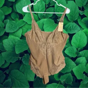 The Shapewear Bodysuit Deep-V Neck Lace Thong XXL- New With Tags