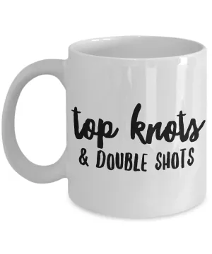 Top Knots & Double Shots Mug 11 oz. Ceramic Coffee Cup