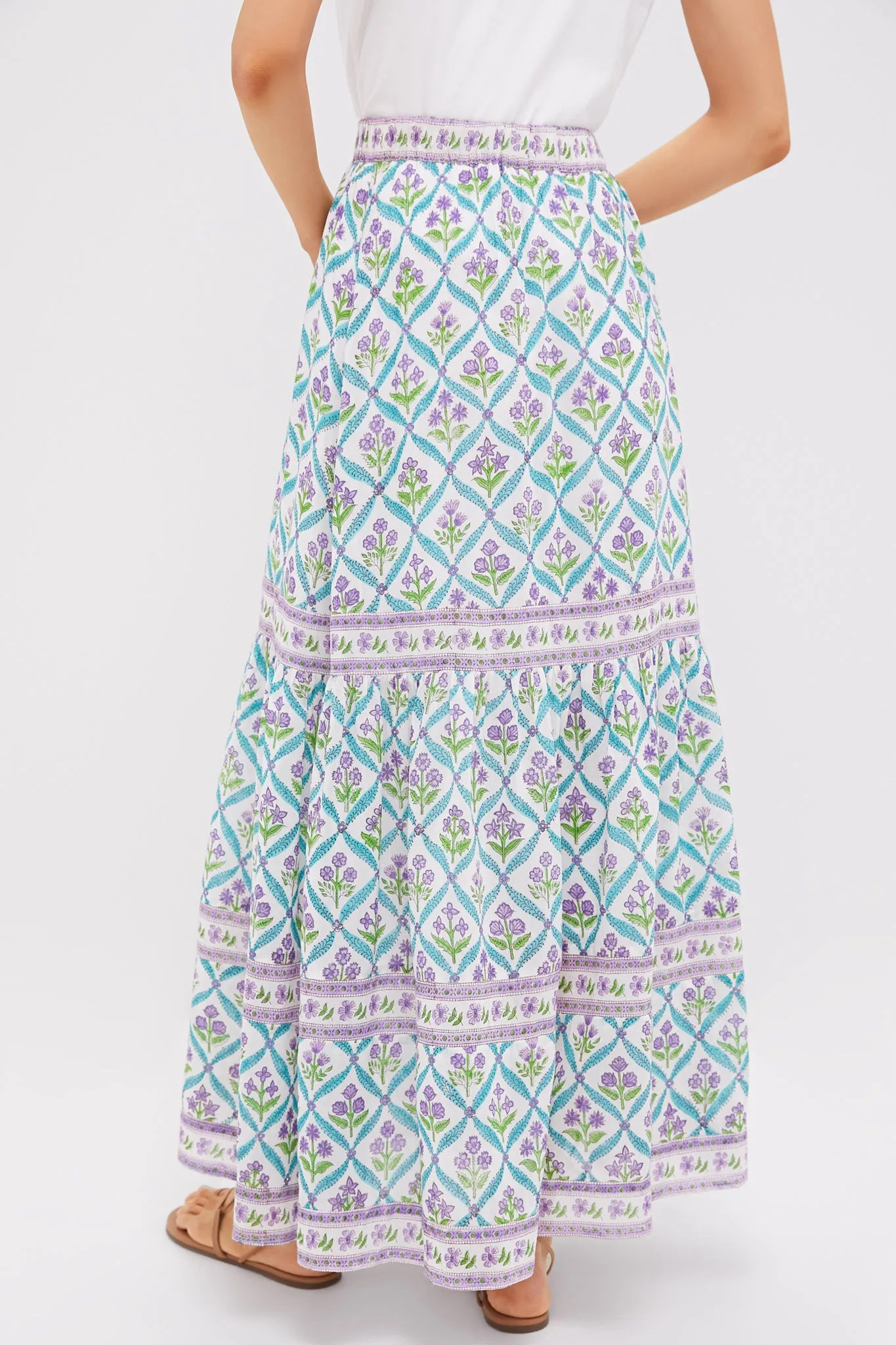 Turquoise Purple Diamond Sutton Maxi Skirt