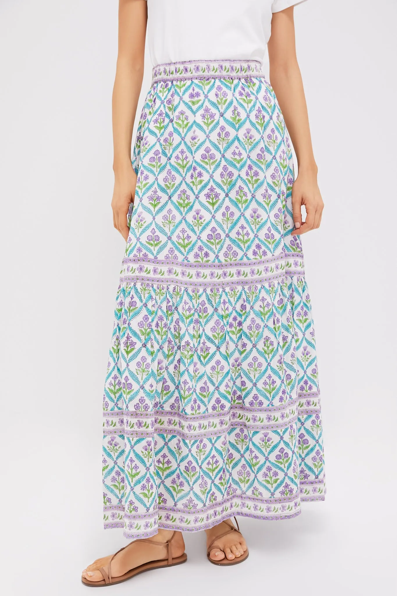 Turquoise Purple Diamond Sutton Maxi Skirt